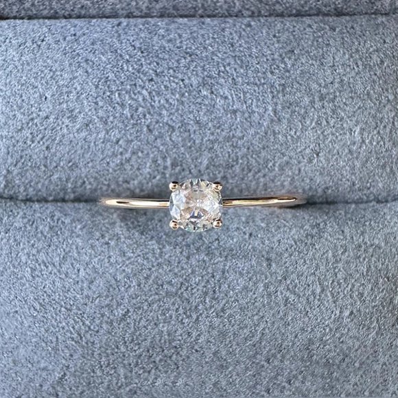 Petite Certified 0.30ctw Moissanite Ring - 18k Yellow Gold - Picture 4 of 7